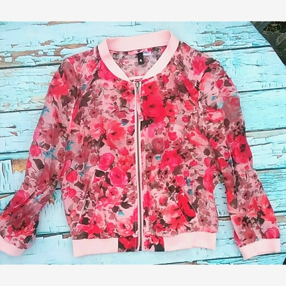 unbranded Jackets & Blazers - 🐞5 for $12 SALE!🐞 Womens Floral Rose Print Jacket SIZE 4 🌺Host Pic!🌺